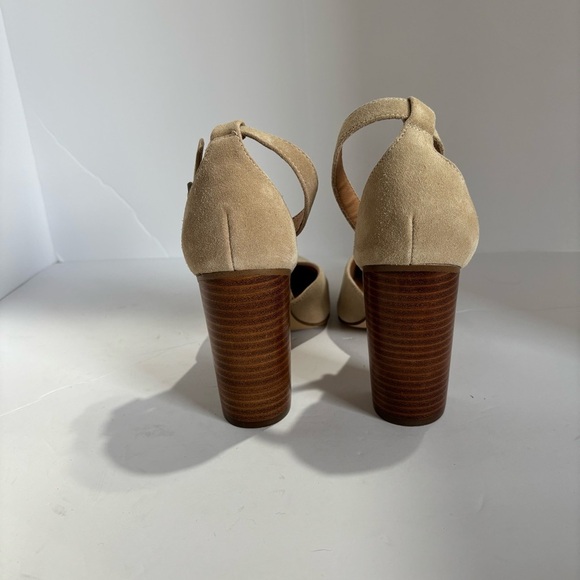 Soludos Collette Suede Block Heel Womens 7.5 Ankle Strap Tan - Picture 3 of 4
